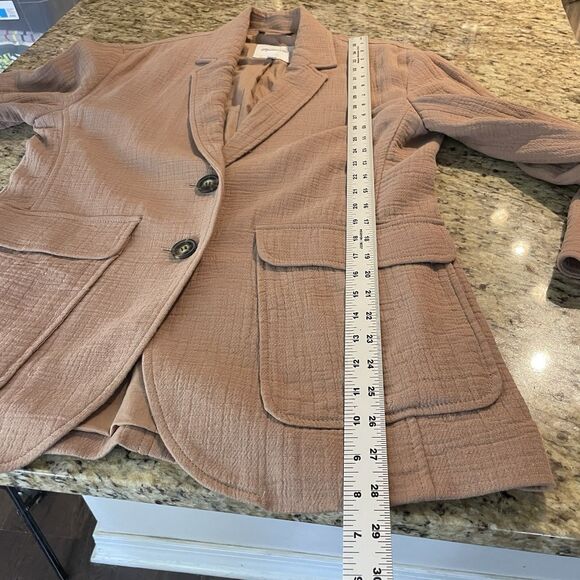Madewell Size Small Boho Boxy Cotton-Linen Relaxed Larsen Blazer in Faded Earth - Picture 10 of 10